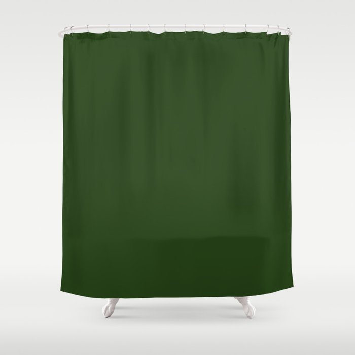 Solid Dark Forest Green Simple Solid Color All Over Print Shower Curtain