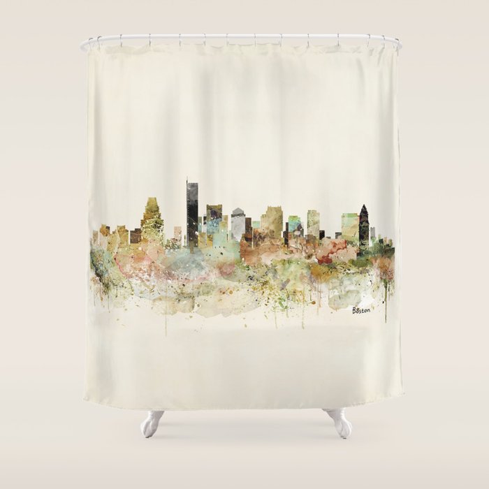 Boston Massachusetts Skyline Shower Curtain