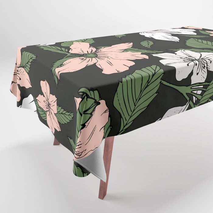 Flowers In The Tropical Night Tablecloth