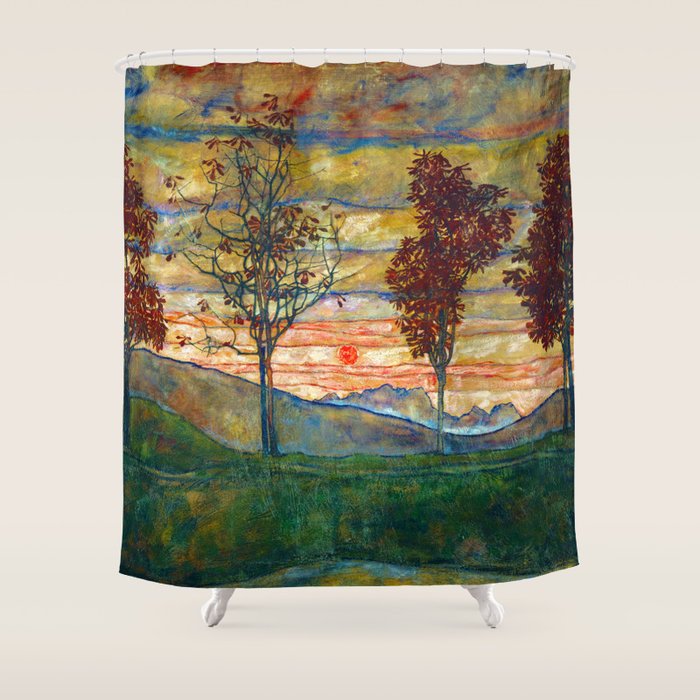 Four Trees - Egon Schiele Shower Curtain