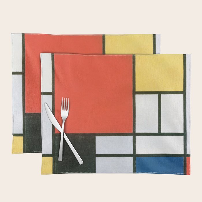 Piet Mondrian, Composition In Red, Yellow, Blue And Black Placemat