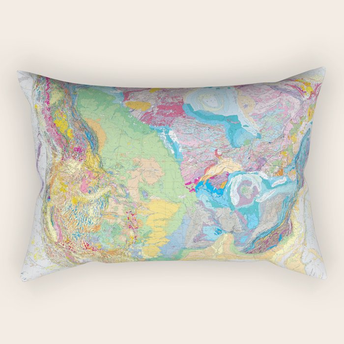 Usgs Geological Map Of North America Rectangular Pillow