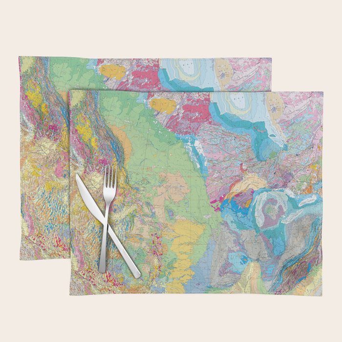 Usgs Geological Map Of North America Placemat