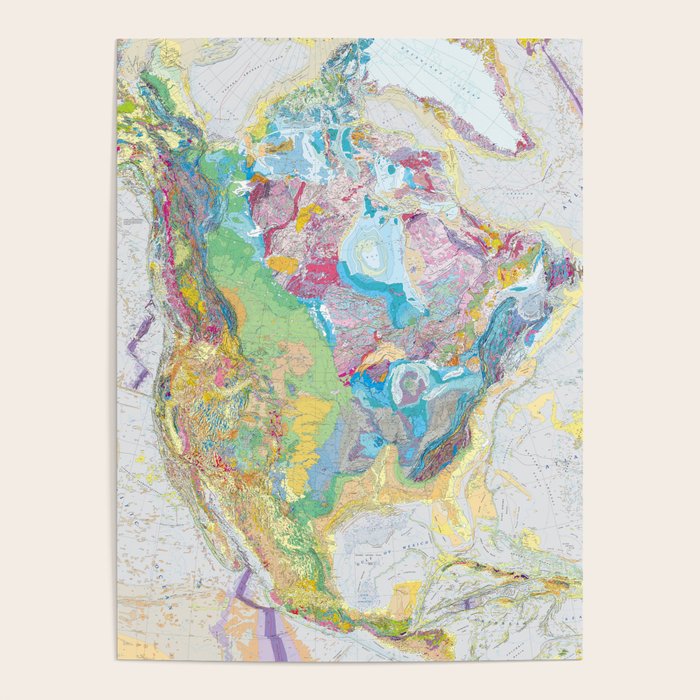 Usgs Geological Map Of North America Poster