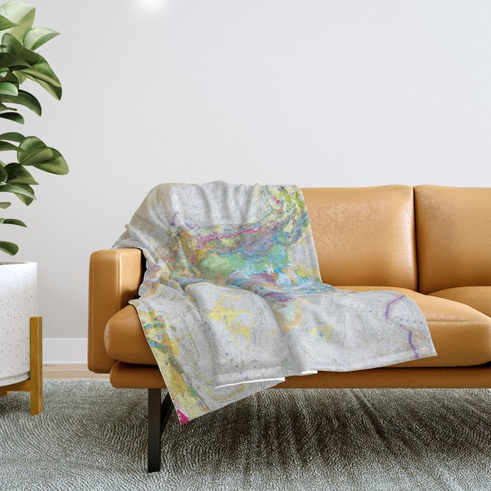 Usgs Geological Map Of North America Throw Blanket