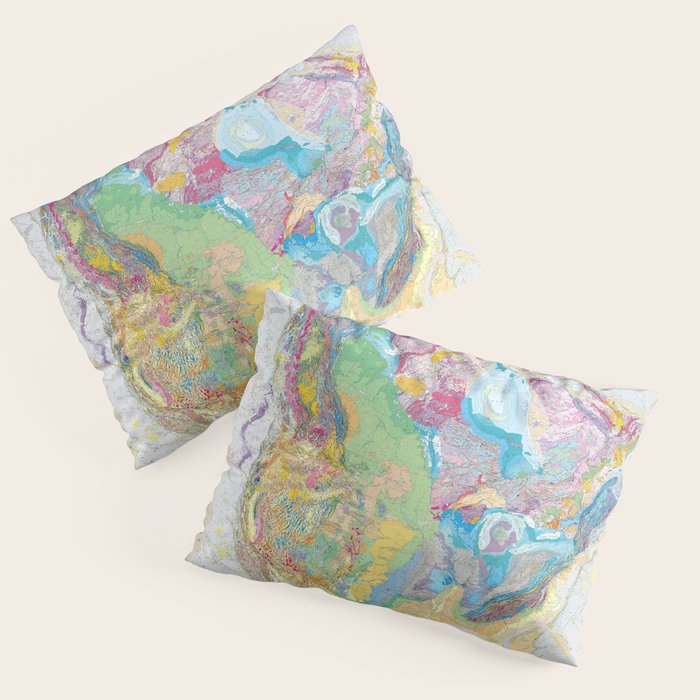 Usgs Geological Map Of North America Pillow Sham