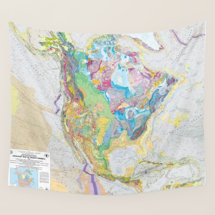 Usgs Geological Map Of North America Wall Tapestry