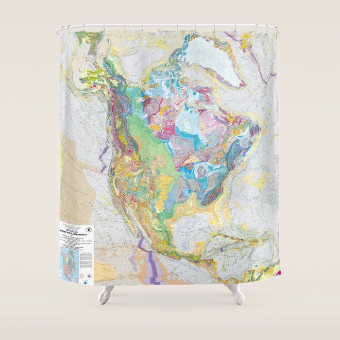 Usgs Geological Map Of North America Shower Curtain
