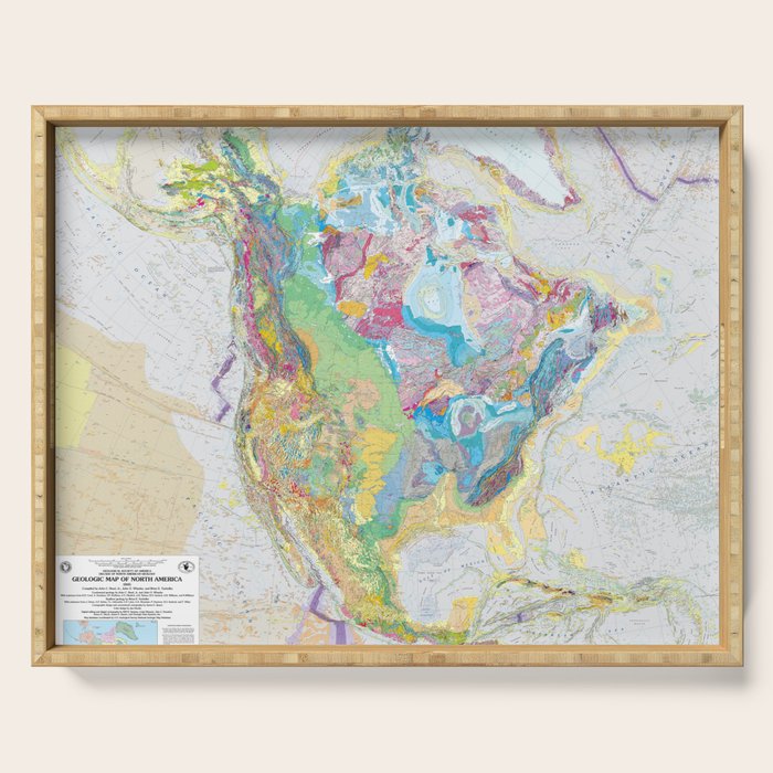 Usgs Geological Map Of North America Serving Tray