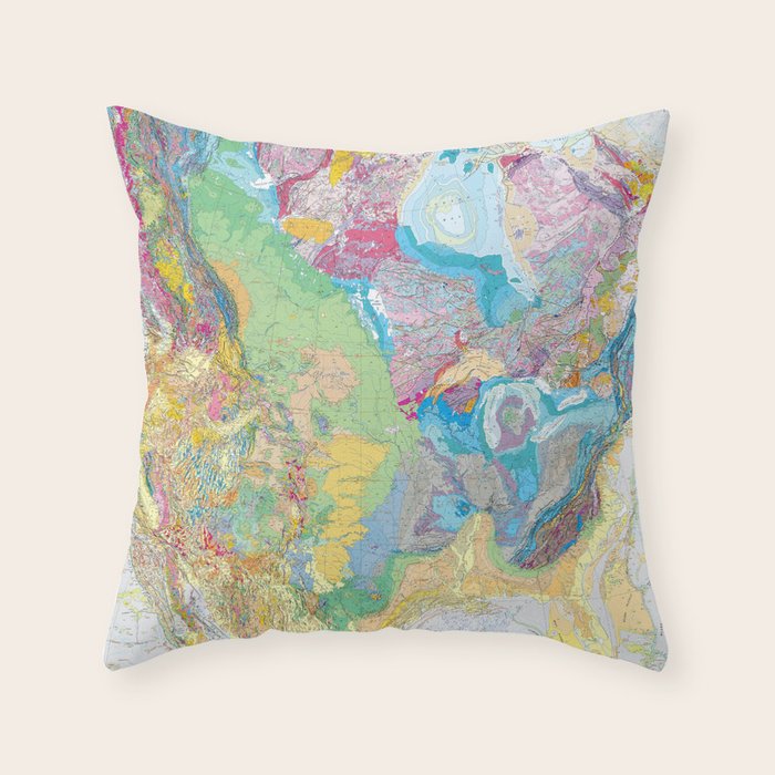 Usgs Geological Map Of North America Throw Pillow