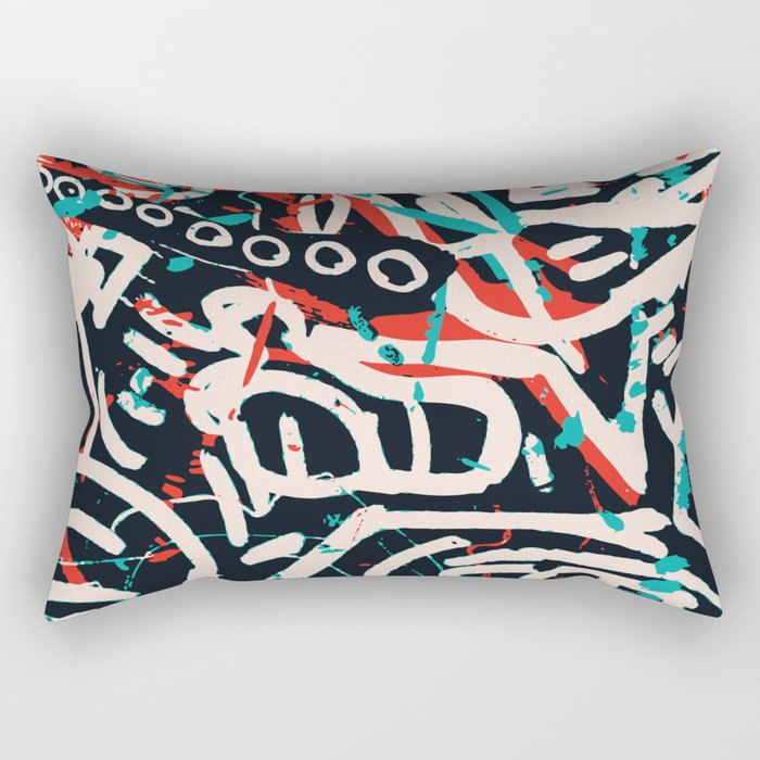 Street Art Pattern Graffiti Post Rectangular Pillow
