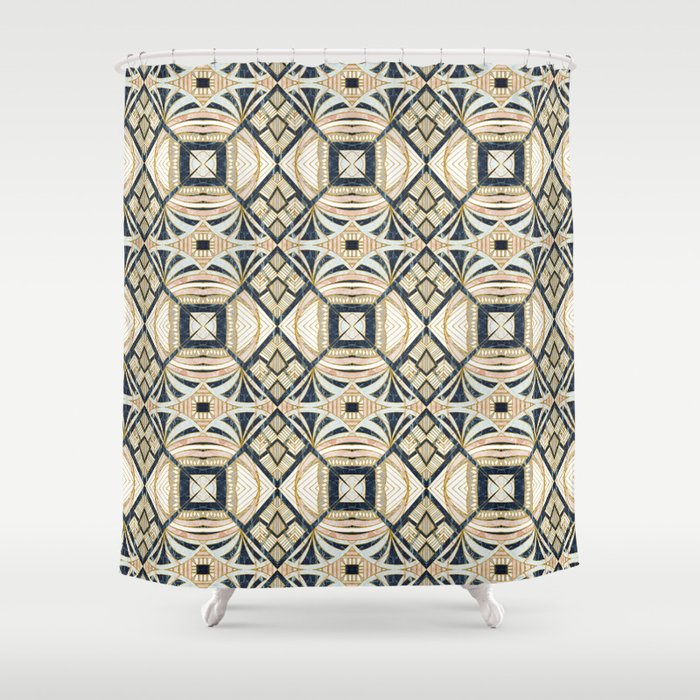 Mosaic Marbled Art Deco Ii Shower Curtain