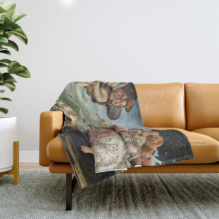 The Birth Of Venus By Sandro Botticelli, 1445 Throw Blanket
