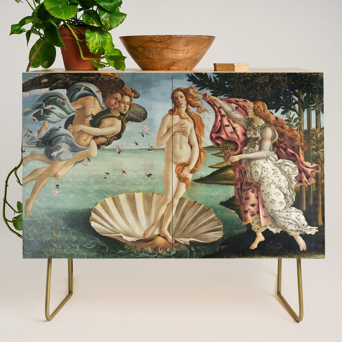 The Birth Of Venus By Sandro Botticelli, 1445 Credenza