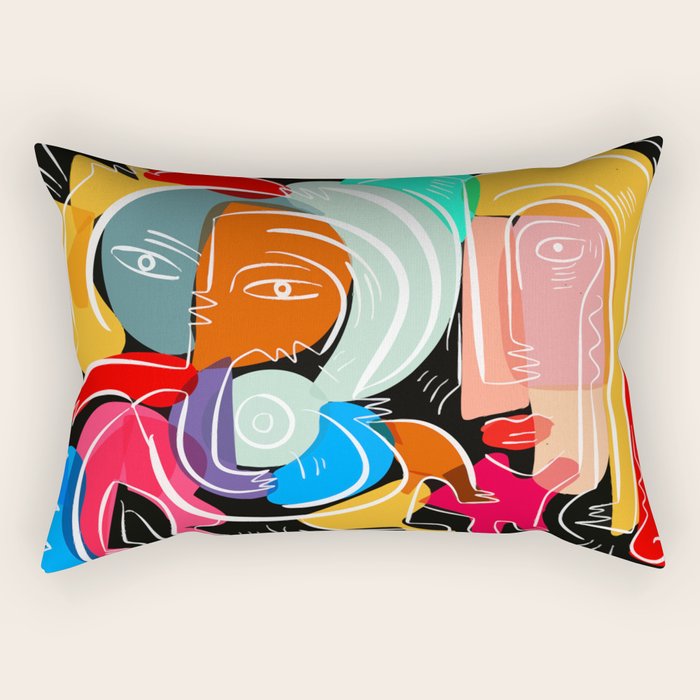 Love Your Family Expressionist Cubist Street Art Rectangular Pillow