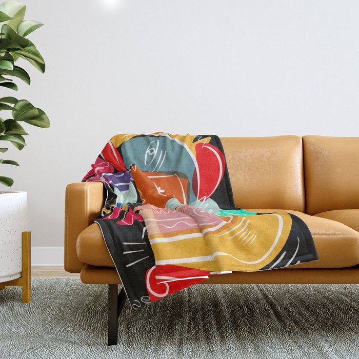 Love Your Family Expressionist Cubist Street Art Throw Blanket