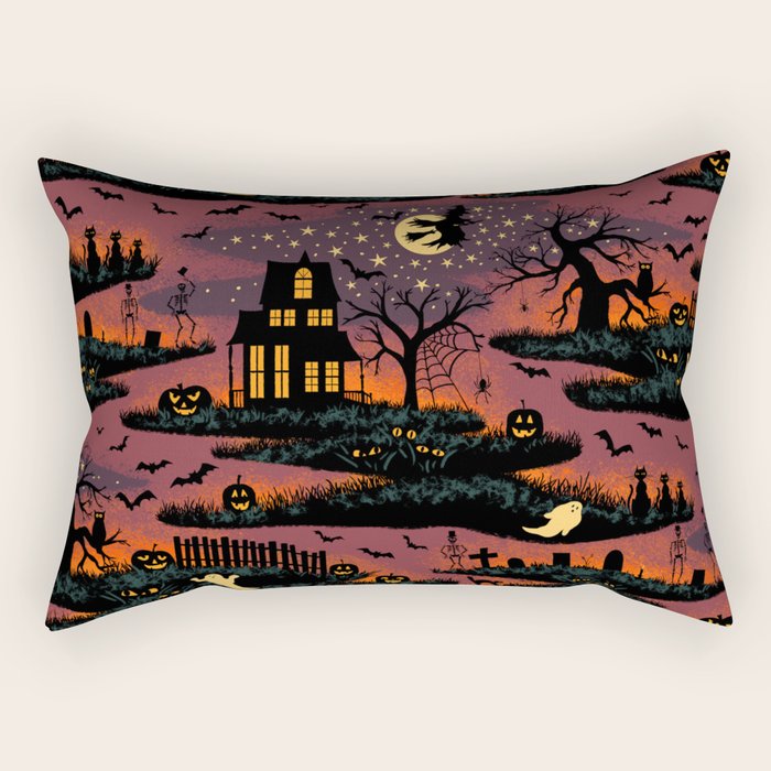 Halloween Night - Bonfire Glow Rectangular Pillow
