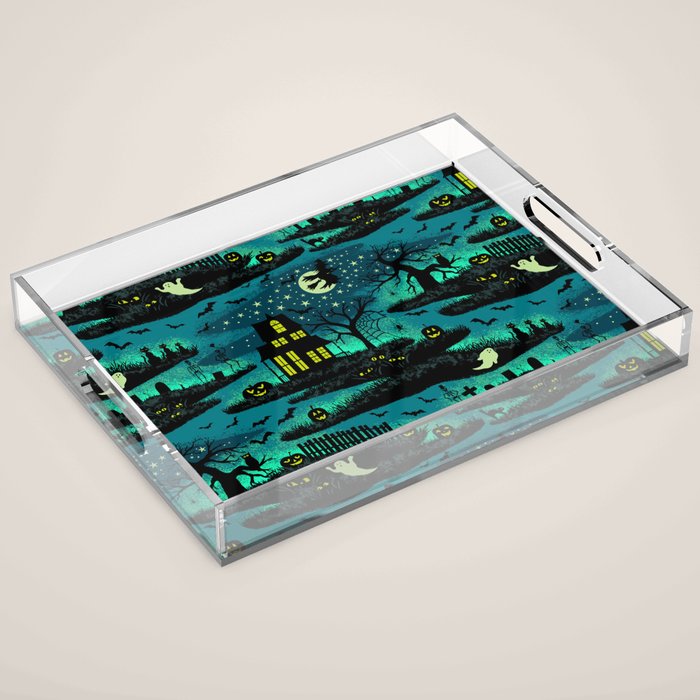 Halloween Night - Fox Fire Green Acrylic Tray