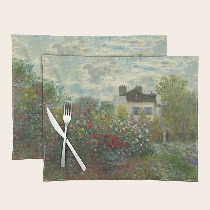 Claude Monet The Artist'S Garden In Argenteuil, 1873 Placemat