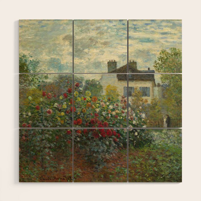 Claude Monet The Artist'S Garden In Argenteuil, 1873 Wood Wall Art