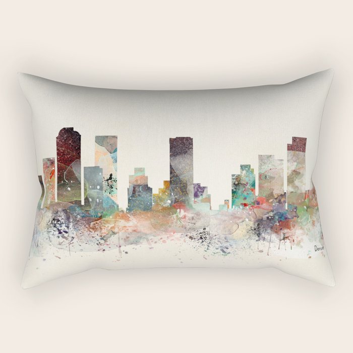Denver Colorado Skyline Rectangular Pillow