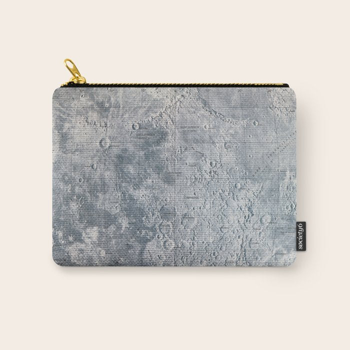 Vintage Lunar Moon Map, 1960s Carry All Pouch