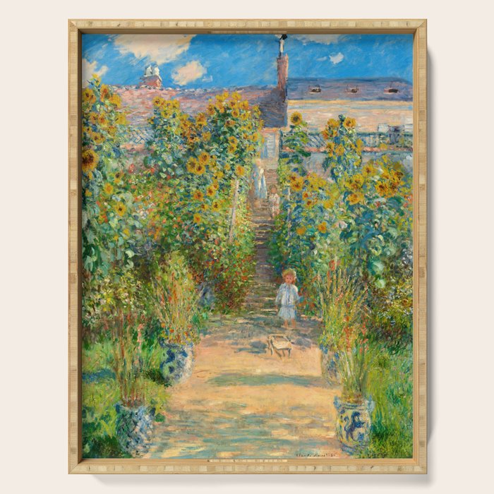 Claude Monet, The Artist'S Garden At VéTheuil, 1880 Serving Tray