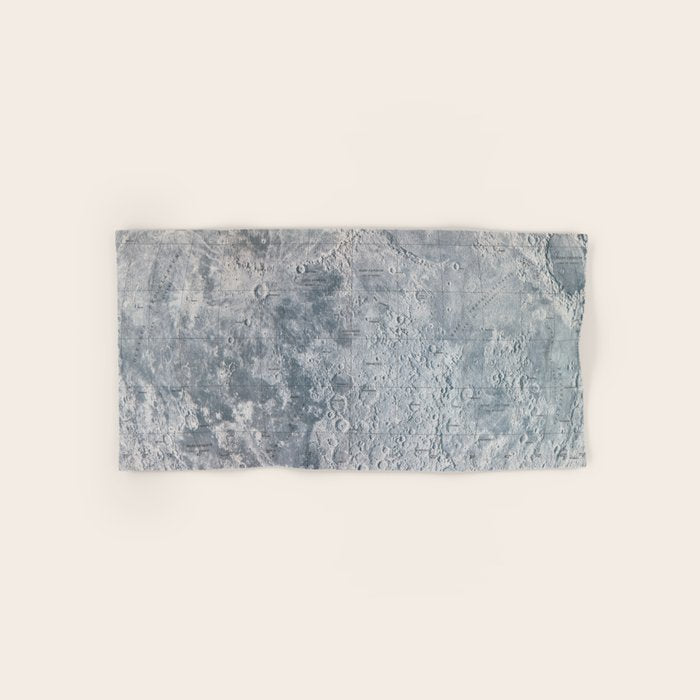 Vintage Lunar Moon Map, 1960s Bath Towel