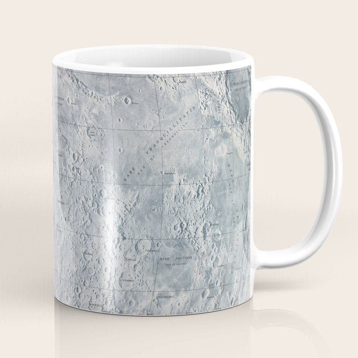 Vintage Lunar Moon Map, 1960s Coffee Mug