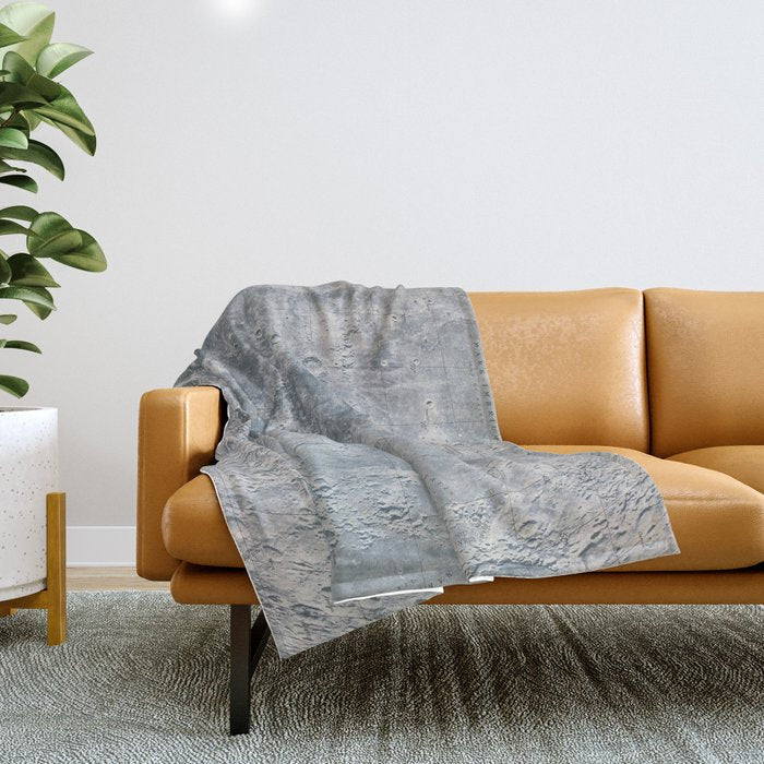 Vintage Lunar Moon Map, 1960s Throw Blanket