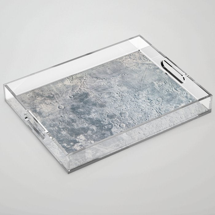 Vintage Lunar Moon Map, 1960s Acrylic Tray