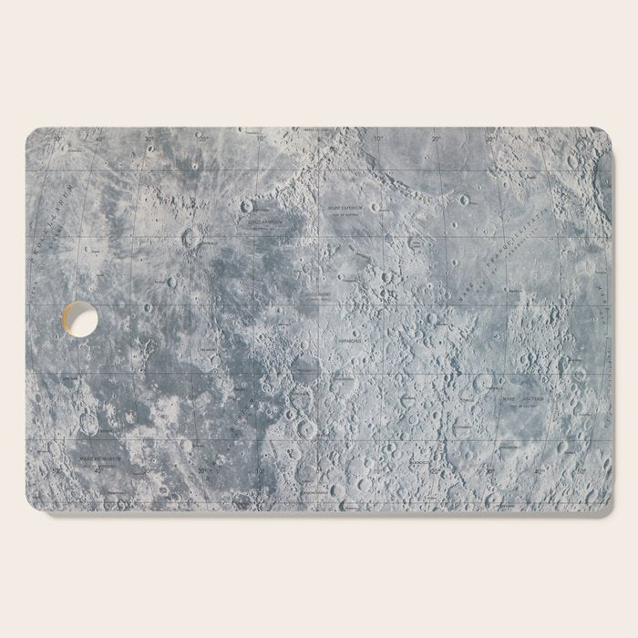 Vintage Lunar Moon Map, 1960s Cutting Board