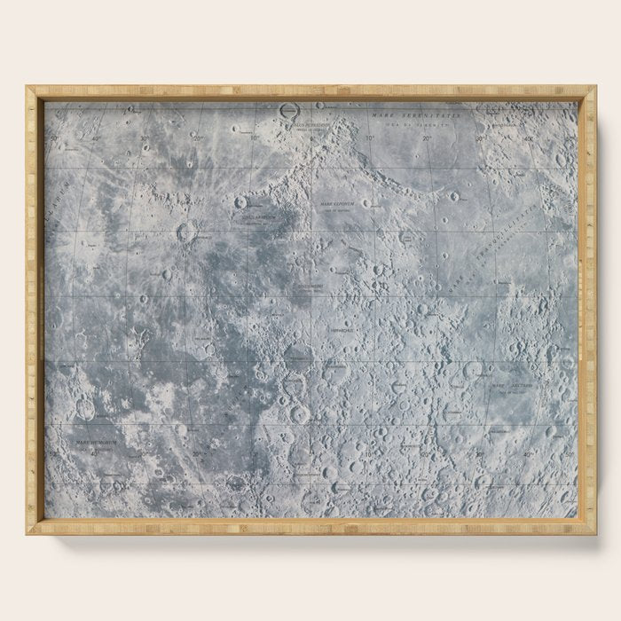Vintage Lunar Moon Map, 1960s Serving Tray