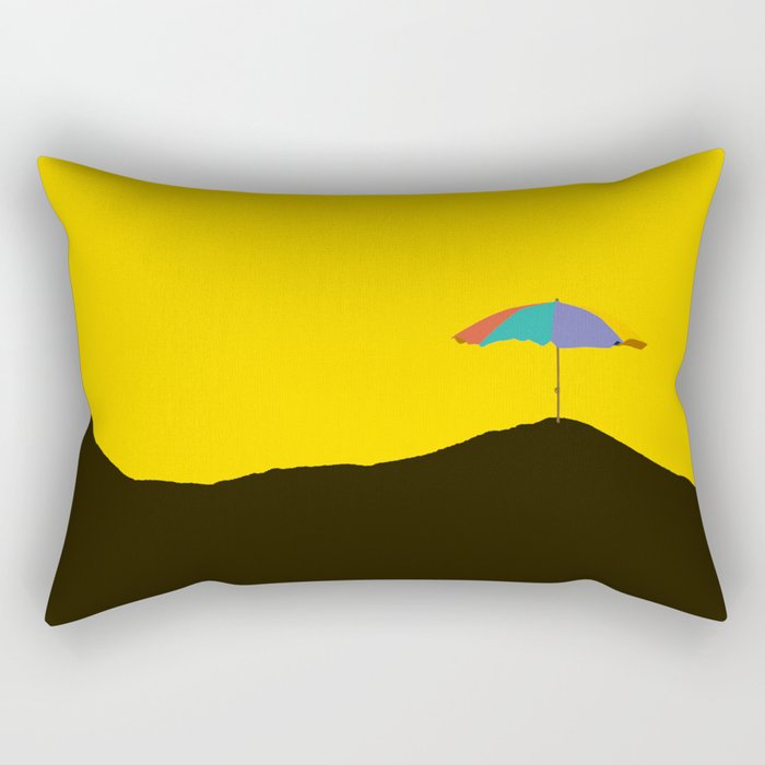 Colorful Parasol Black Yellow Background #Decor #Homestorie #Buyart Rectangular Pillow