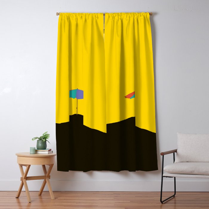 Colorful Parasol Black Yellow Background #Decor #Homestorie #Buyart Window Curtain