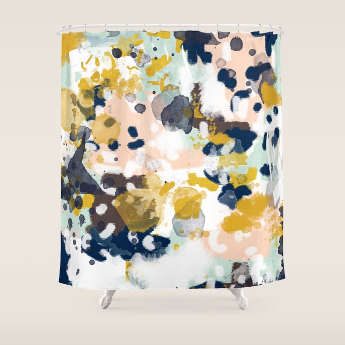 Sloane - Abstract Painting Gender Neutral Baby Nursery Dorm College Decor Shower Curtain