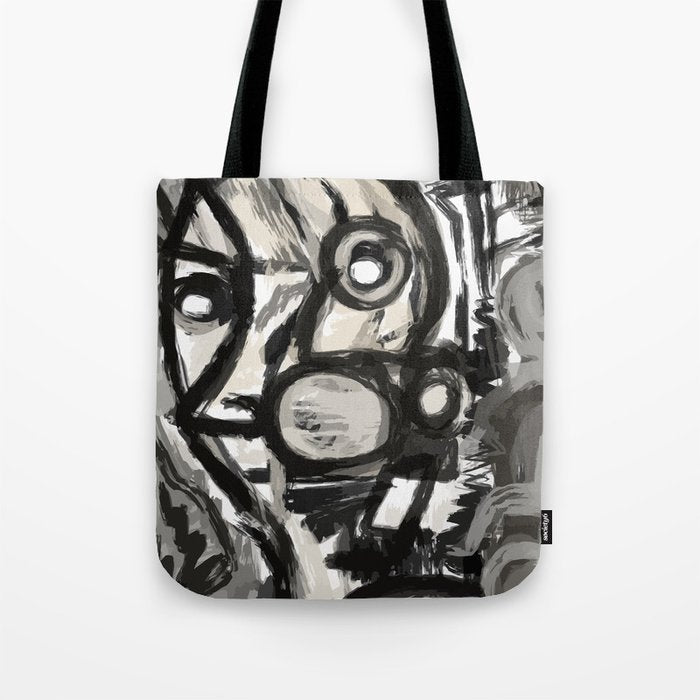 Grey Street Art Graffiti Expressionist Tote Bag