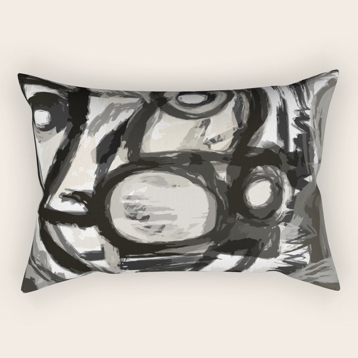 Grey Street Art Graffiti Expressionist Rectangular Pillow