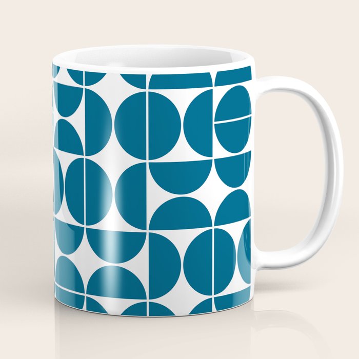 Mid Century Modern Geometric 04 Blue Coffee Mug