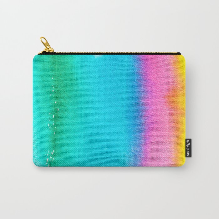 Rainbow, Watercolor Painting Abstract Colorful Fun, Urban Eclectic Contemporary Party Bohemian Carry All Pouch