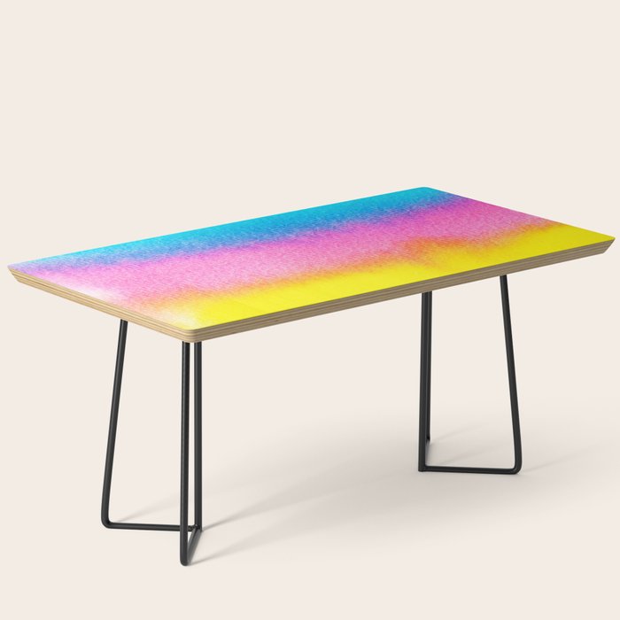 Rainbow, Watercolor Painting Abstract Colorful Fun, Urban Eclectic Contemporary Party Bohemian Coffee Table