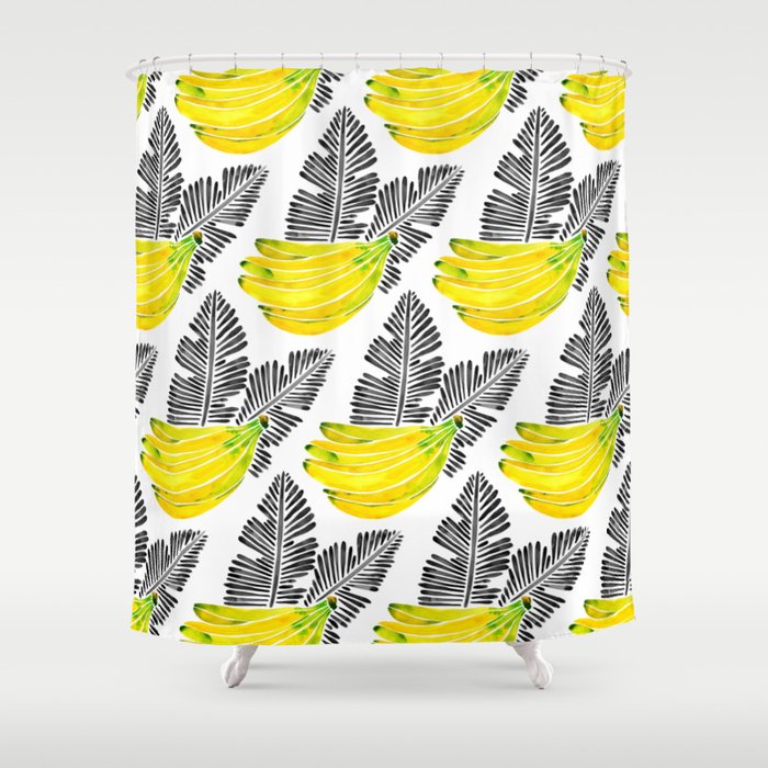Banana Bunch - Yellow & Black Palette Shower Curtain