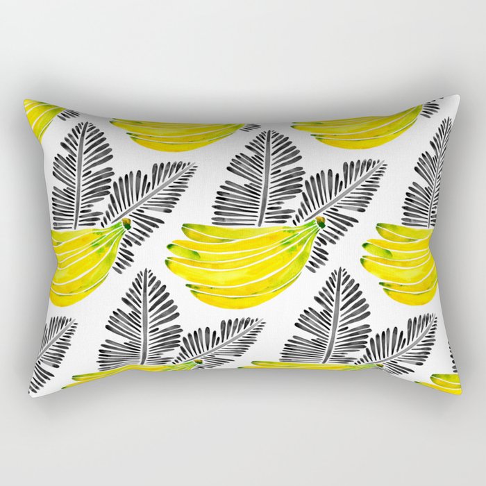 Banana Bunch - Yellow & Black Palette Rectangular Pillow