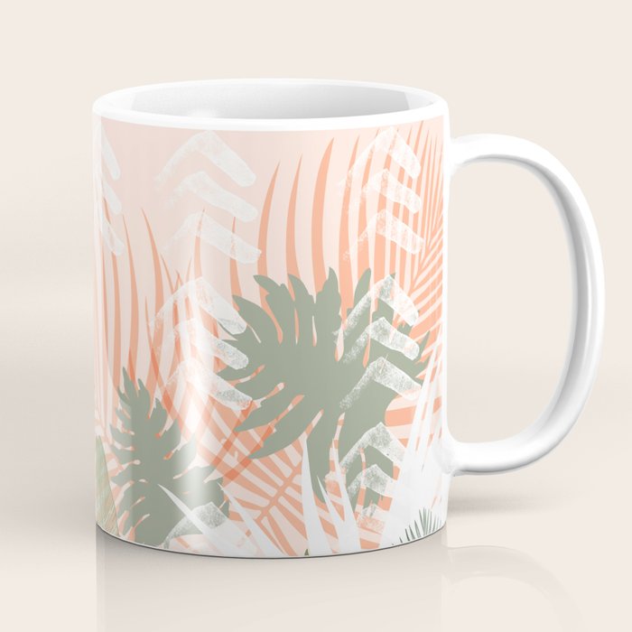 Abstract Tropical Plants Pastel Coffee Mug