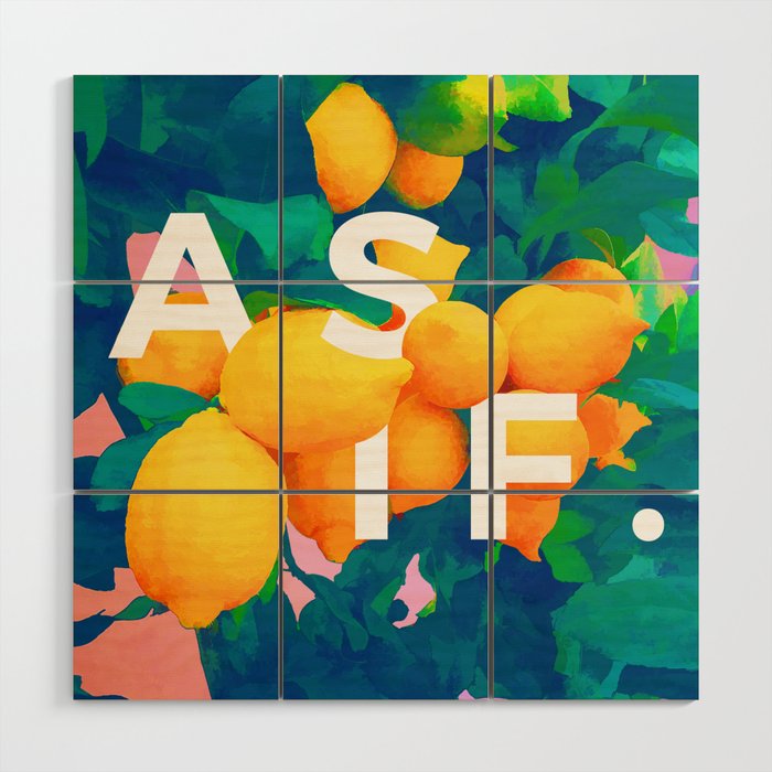 As If. | Typography Attitude Confidence Quote | Lemon Garden Botanical Vintage Quirky Lettering Wood Wall Art