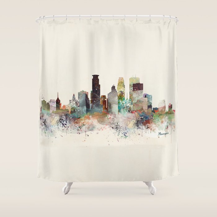 Minneapolis Minnesota Skyline Shower Curtain