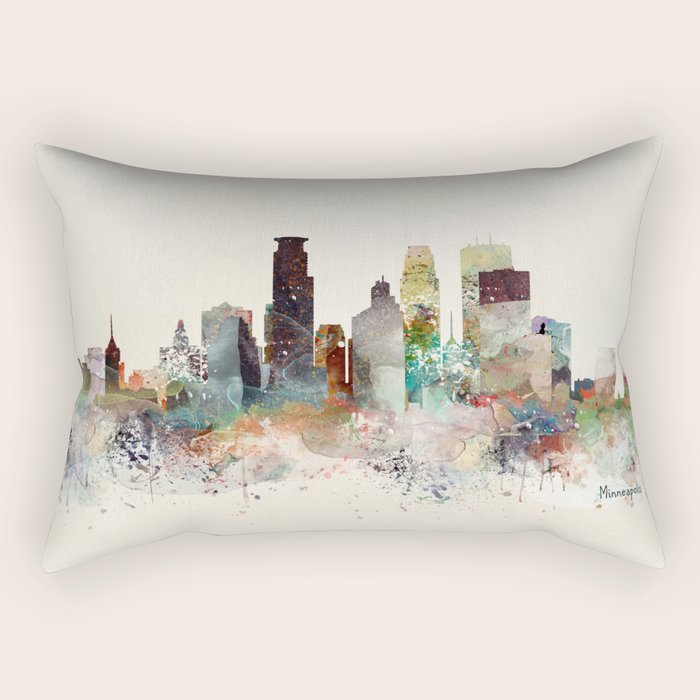 Minneapolis Minnesota Skyline Rectangular Pillow