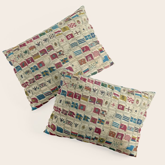 Vintage Naval Flags Of The World Illustration Pillow Sham