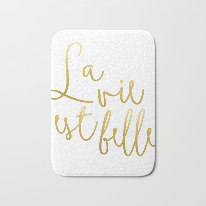 La Vie Est Belle #Homestorie #Typography #Buyart Bath Mat