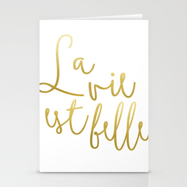La Vie Est Belle #Homestorie #Typography #Buyart Stationery Card